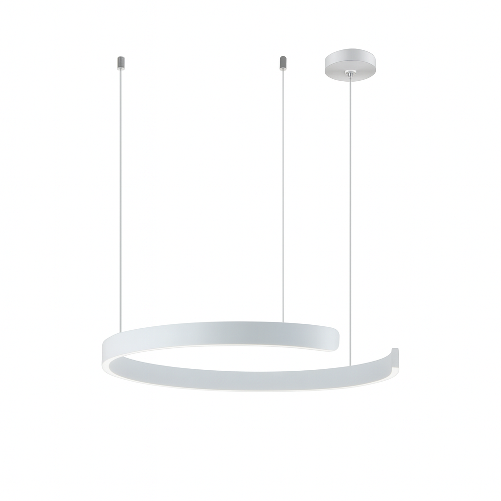 Lampa wisząca z pierścieniem LED do jadalni – nowoczesna oprawa sufitowa