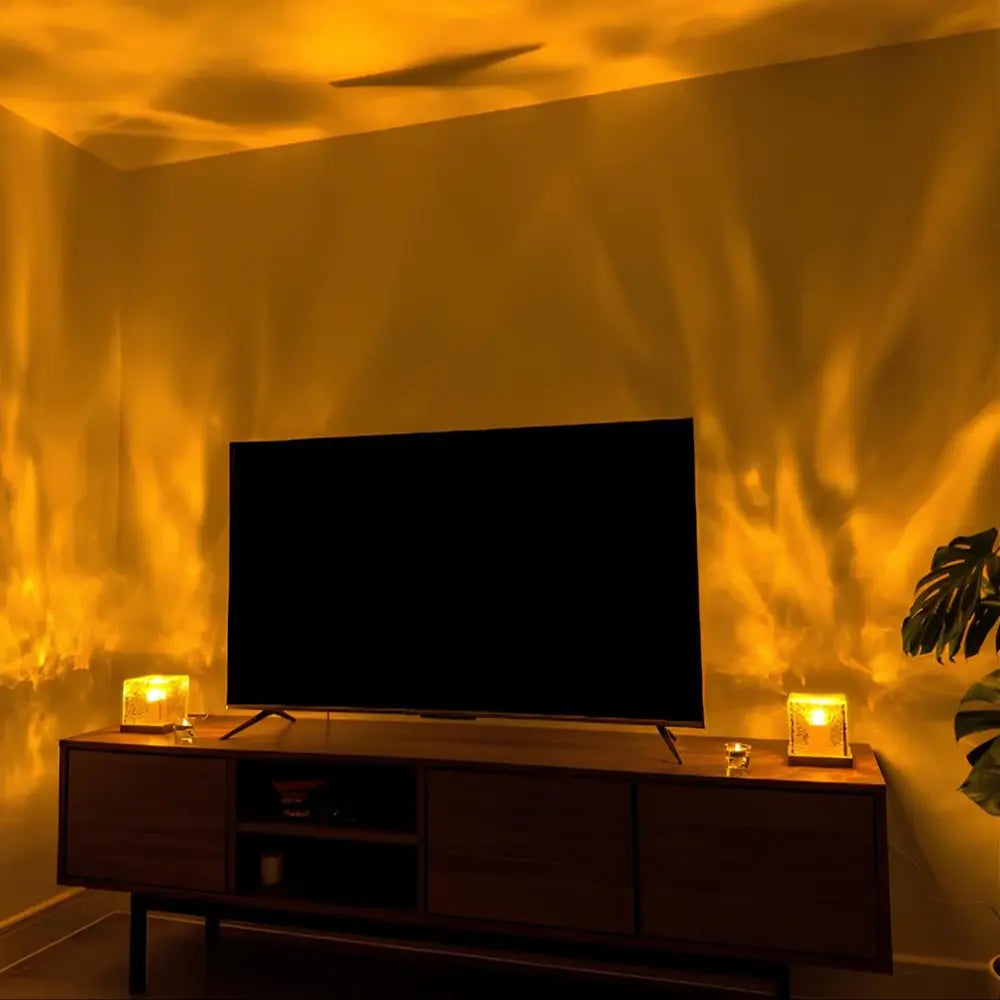 Lampka Nocna LED Kostka z Efektem Zorzy Polarnej – Zmień Kolory