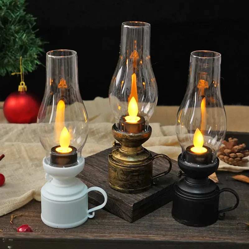 Latarnia LED w stylu vintage z migoczącym światłem, bezprzewodowa, bezpieczna dekoracja