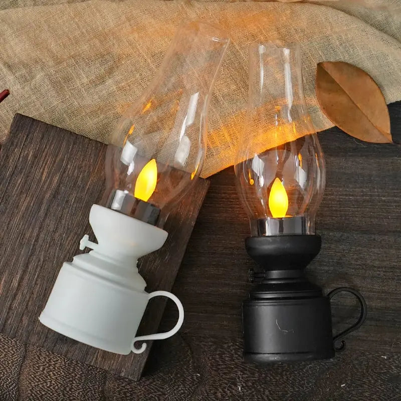 Latarnia LED w stylu vintage z migoczącym światłem, bezprzewodowa, bezpieczna dekoracja