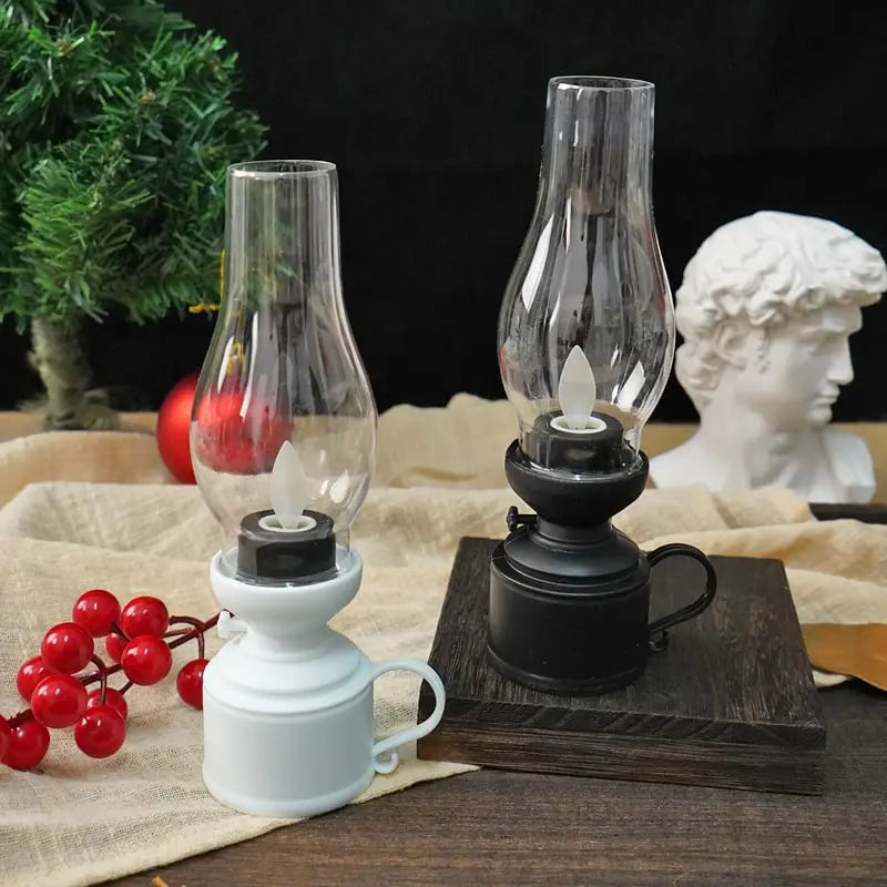 Latarnia LED w stylu vintage z migoczącym światłem, bezprzewodowa, bezpieczna dekoracja