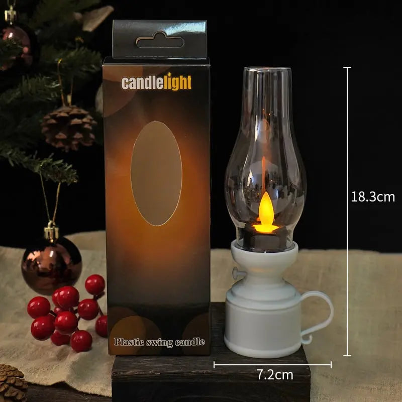 Latarnia LED w stylu vintage z migoczącym światłem, bezprzewodowa, bezpieczna dekoracja