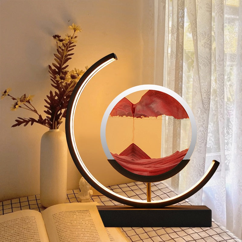 LED Ruchoma Piaskowa Lampa Stołowa Regulowane Oświetlenie