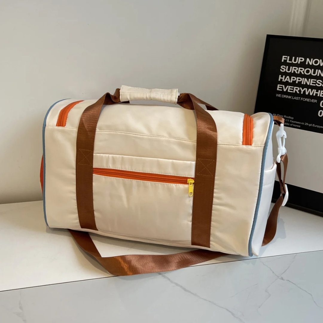 Lekka Torba Duffelowa Unisex z Kolorowymi Blokami na Sport i Podróże