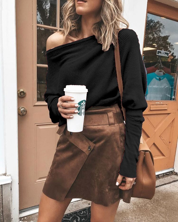 Lidia | Sweter z odkrytym ramieniem