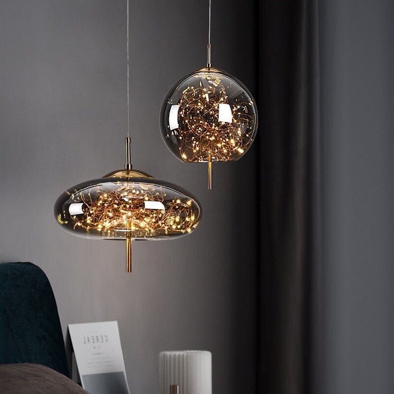 Magiczna Lampa Wisząca ze Szklanym Kloszem Wróżki