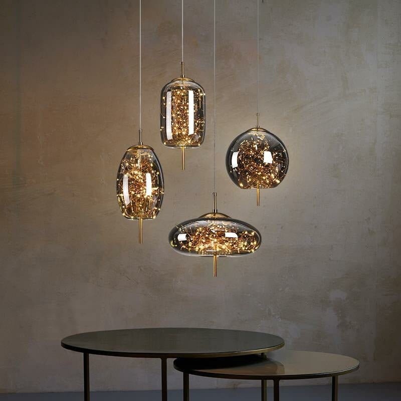 Magiczna Lampa Wisząca ze Szklanym Kloszem Wróżki