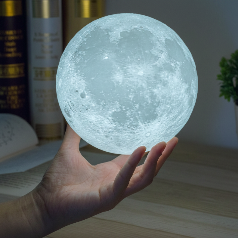 Lampka nocna LED w kształcie księżyca 8 cm na baterie do dekoracji domu