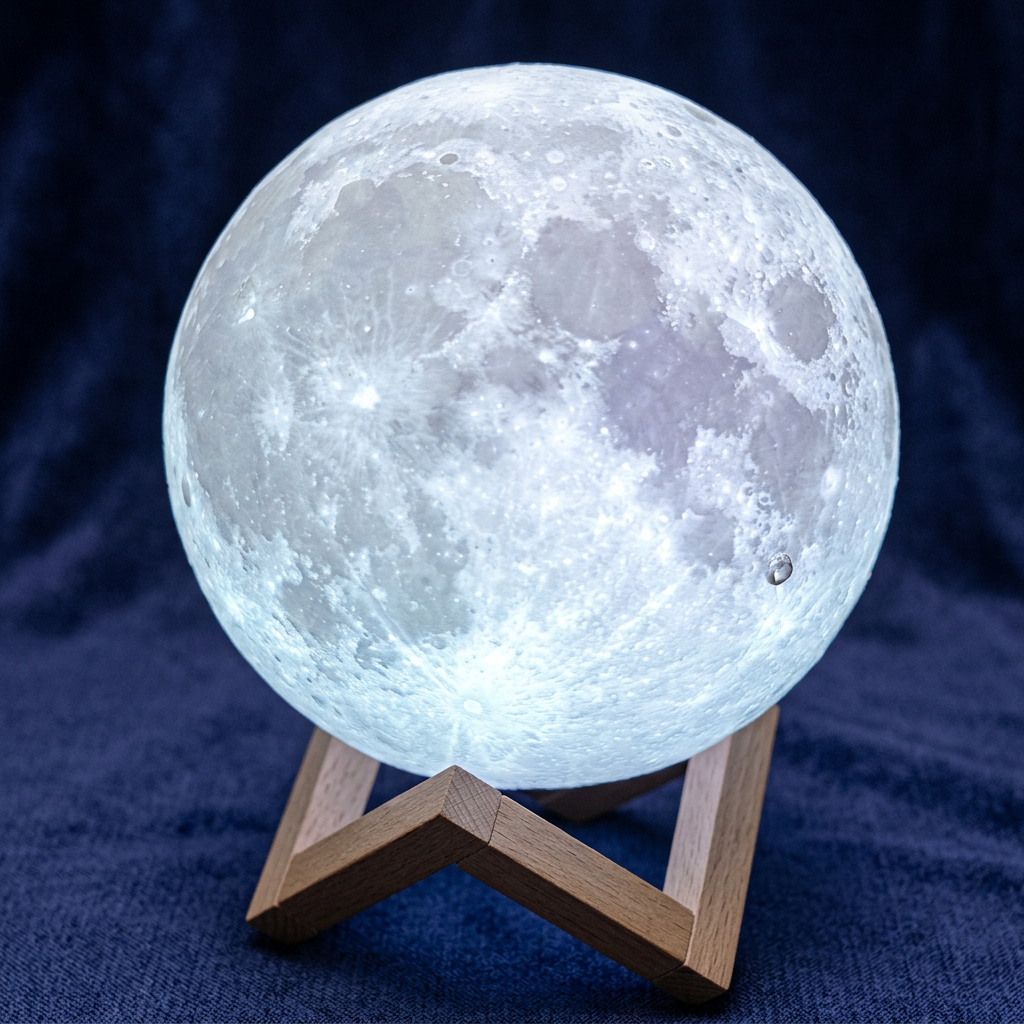 Lampka nocna LED w kształcie księżyca 8 cm na baterie do dekoracji domu