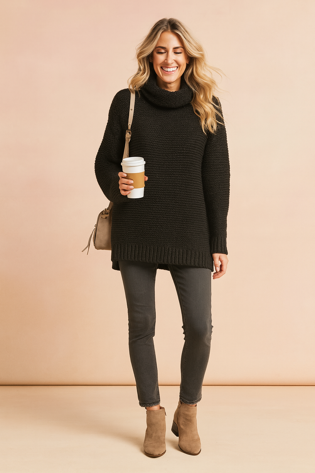 Marlena | Sweter z golfem oversize
