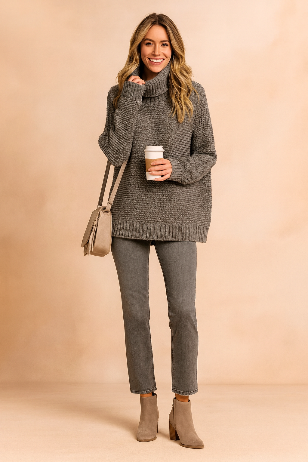 Marlena | Sweter z golfem oversize