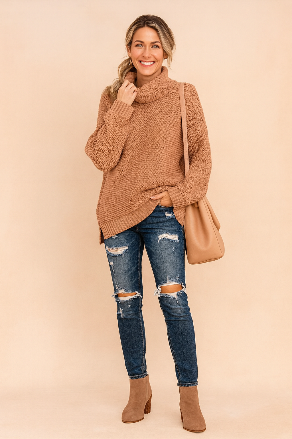 Marlena | Sweter z golfem oversize