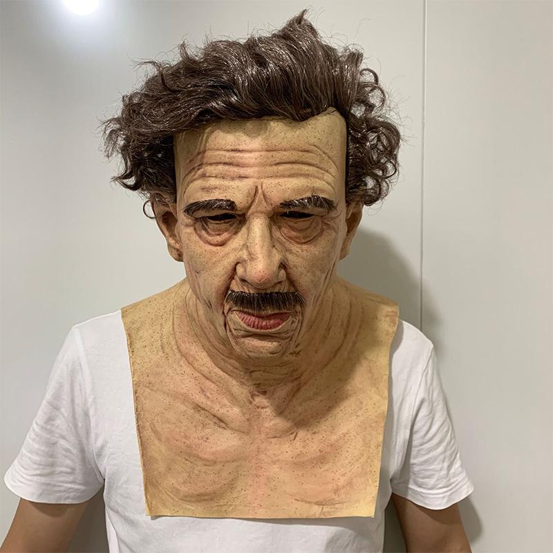 Maska staruszka, realistyczna lateksowa maska na całą głowę dla dorosłych, pomarszczona maska grozy na imprezy i cosplay