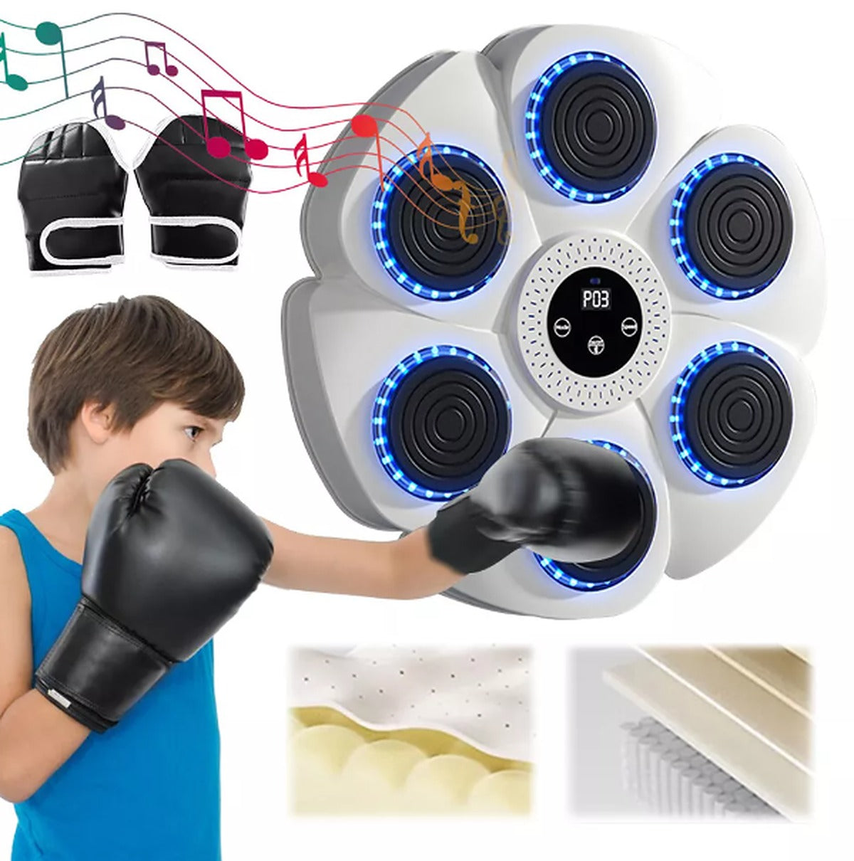Maszyna bokserska z celownikiem LED - Bluetooth, regulacja tempa