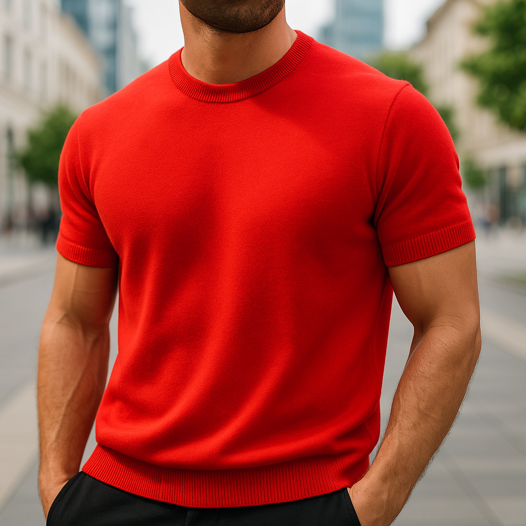 Męska dzianinowa koszulka smart casual