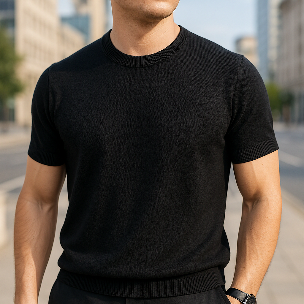 Męska dzianinowa koszulka smart casual