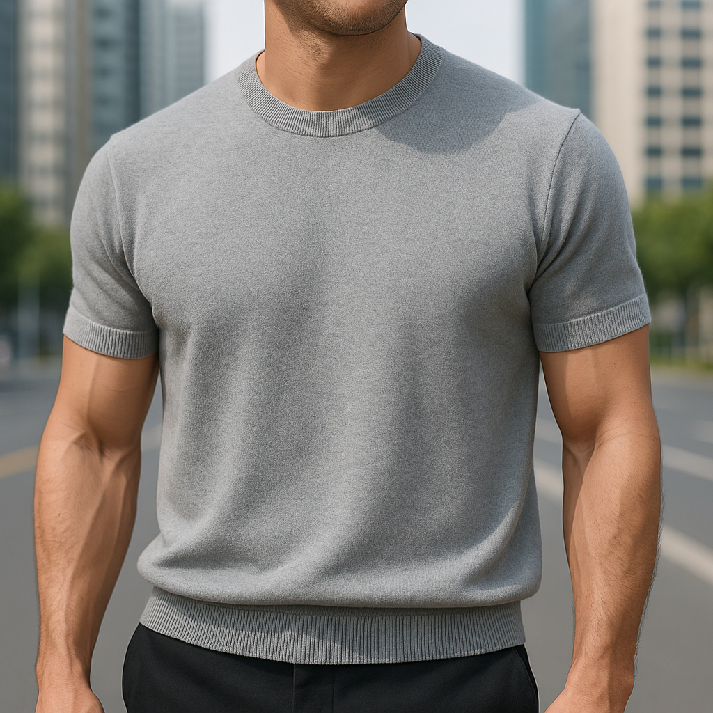 Męska dzianinowa koszulka smart casual