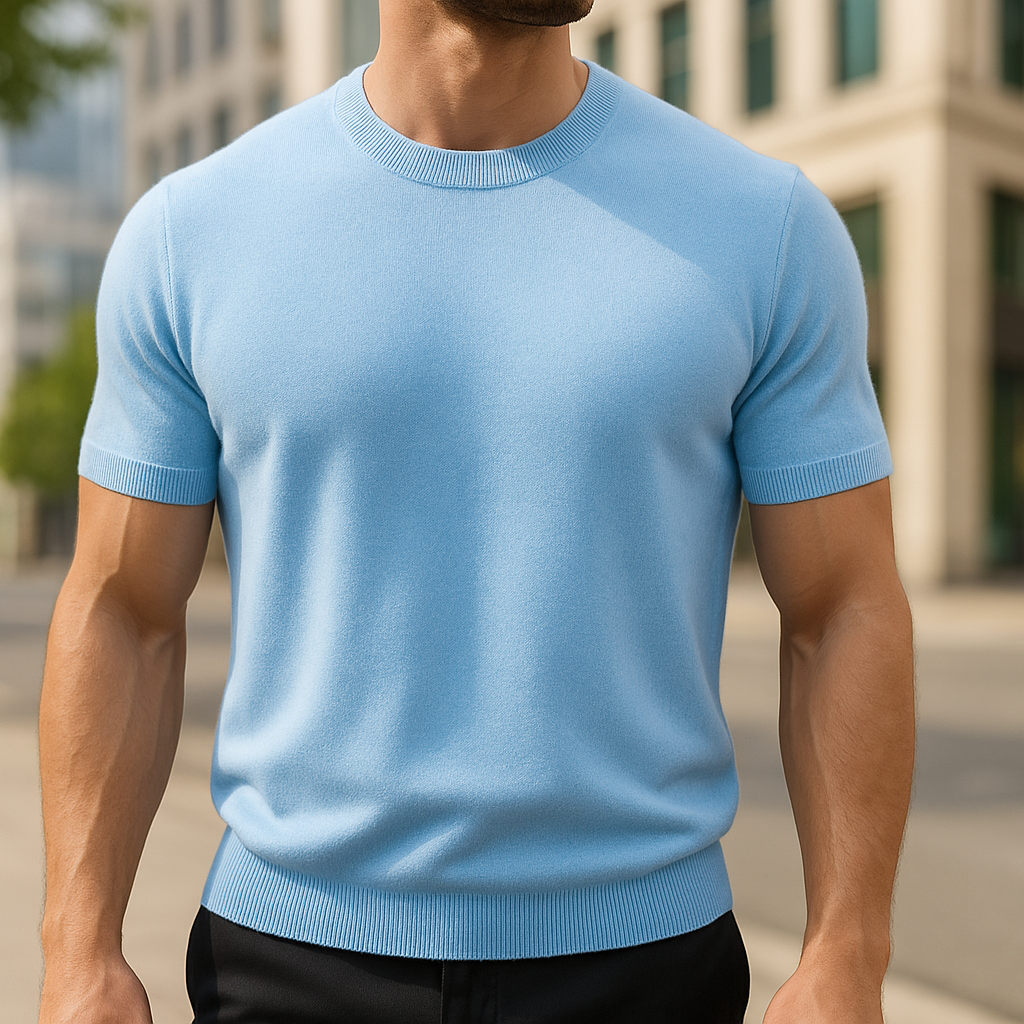 Męska dzianinowa koszulka smart casual