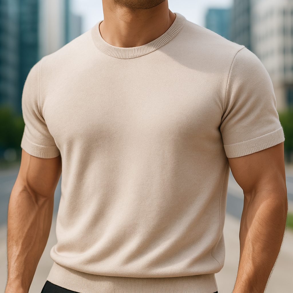 Męska dzianinowa koszulka smart casual