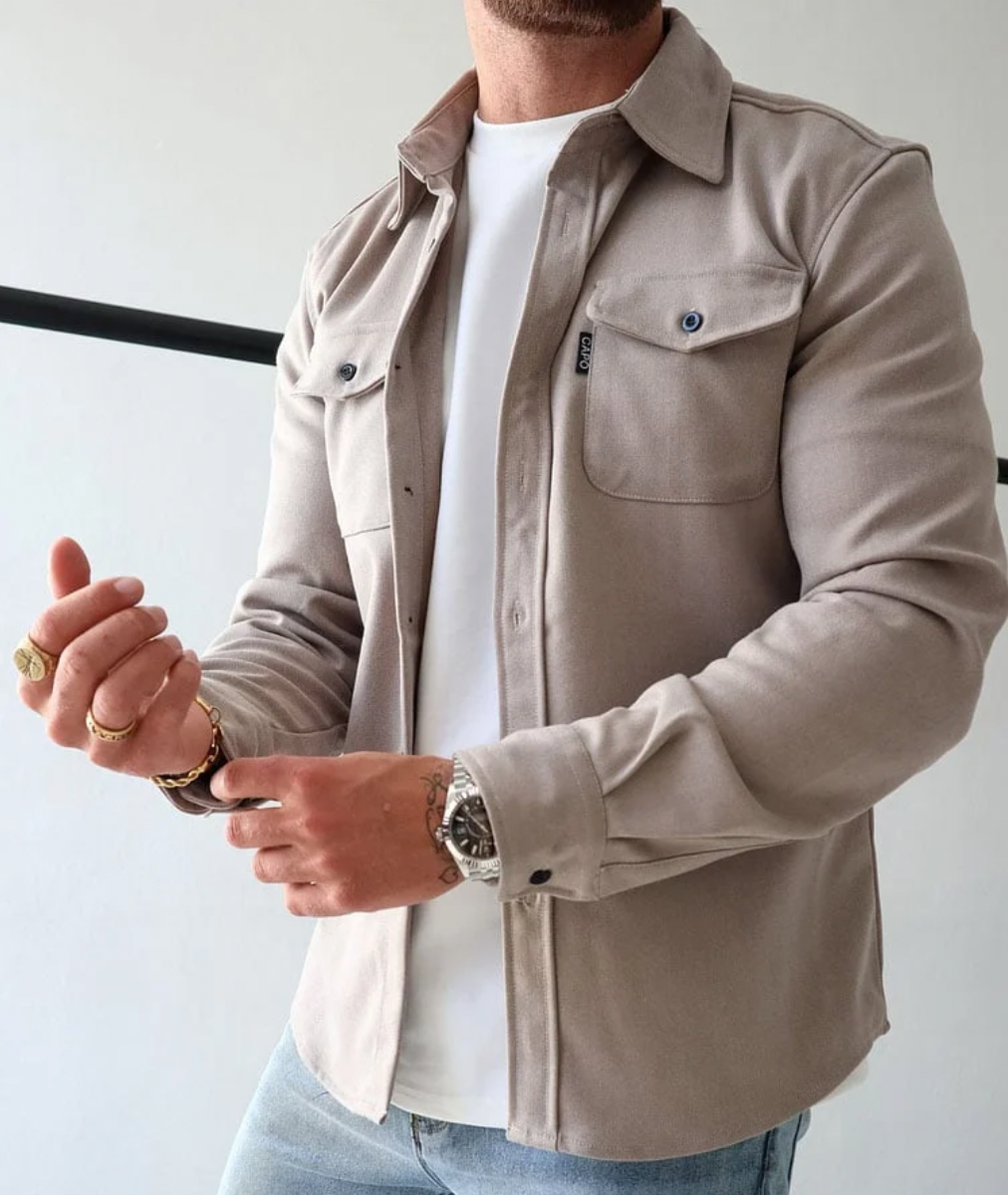 Męska kurtka koszulowa casual do warstwowego noszenia
