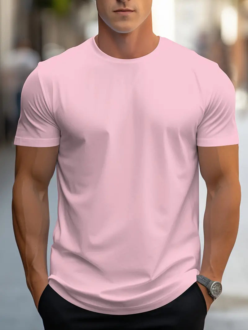 Męski t-shirt slim fit z okrągłym dekoltem – codzienny styl
