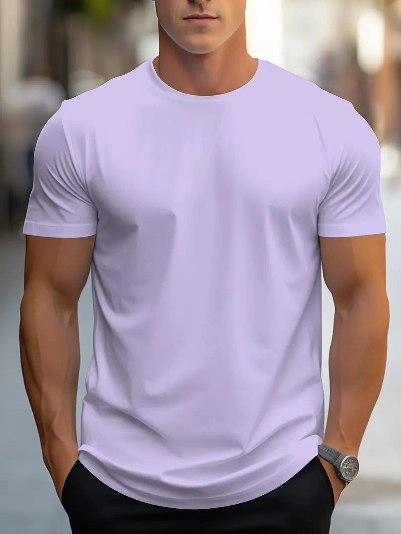 Męski t-shirt slim fit z okrągłym dekoltem – codzienny styl