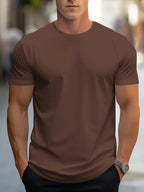 Męski t-shirt slim fit z okrągłym dekoltem – codzienny styl