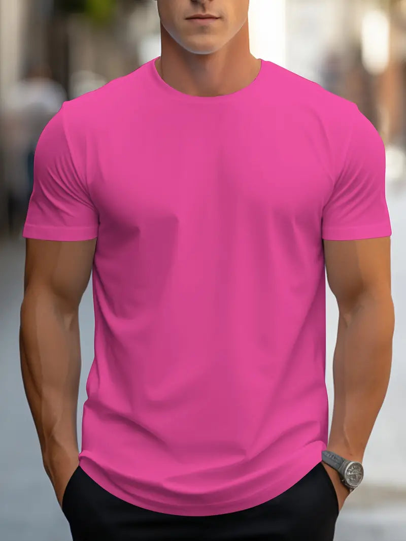 Męski t-shirt slim fit z okrągłym dekoltem – codzienny styl