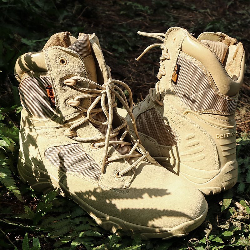 Męskie buty taktyczne z zamkiem bocznym – wysokie buty trekkingowe wojskowe