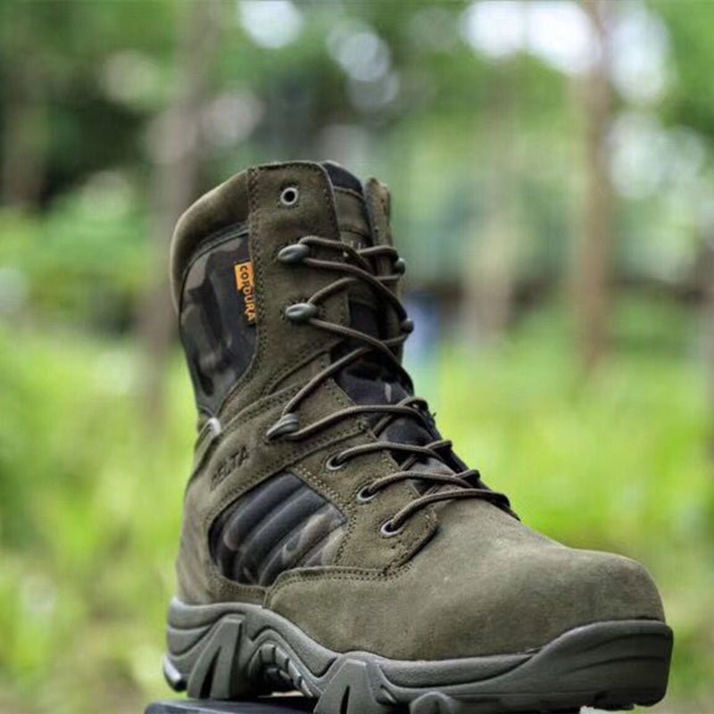 Męskie buty taktyczne z zamkiem bocznym – wysokie buty trekkingowe wojskowe