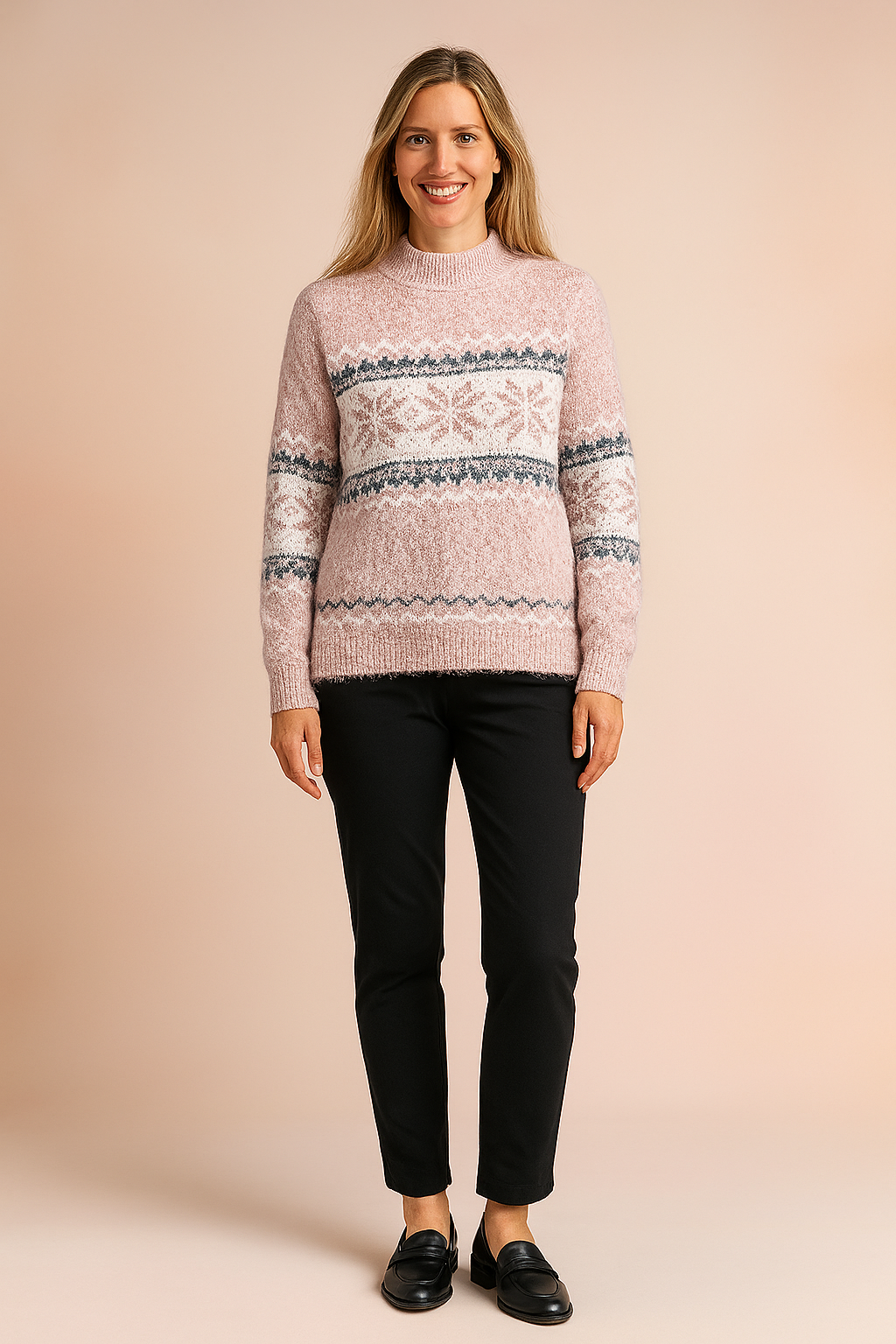 Milena | Sweter z zimowym wzorem w śnieżynki