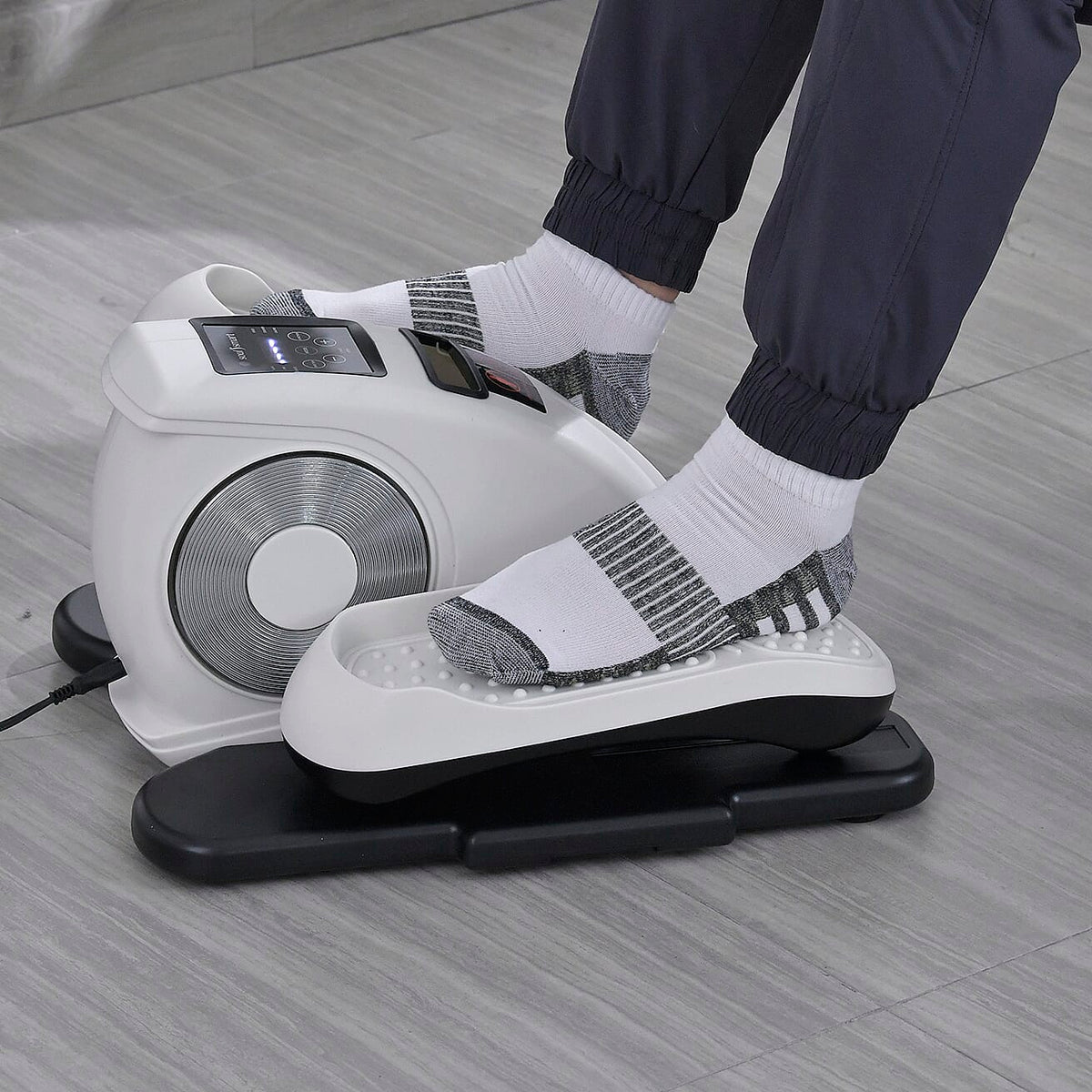 Mini rower eliptyczny elektryczny do nóg – ćwiczenia na siedząco w domu