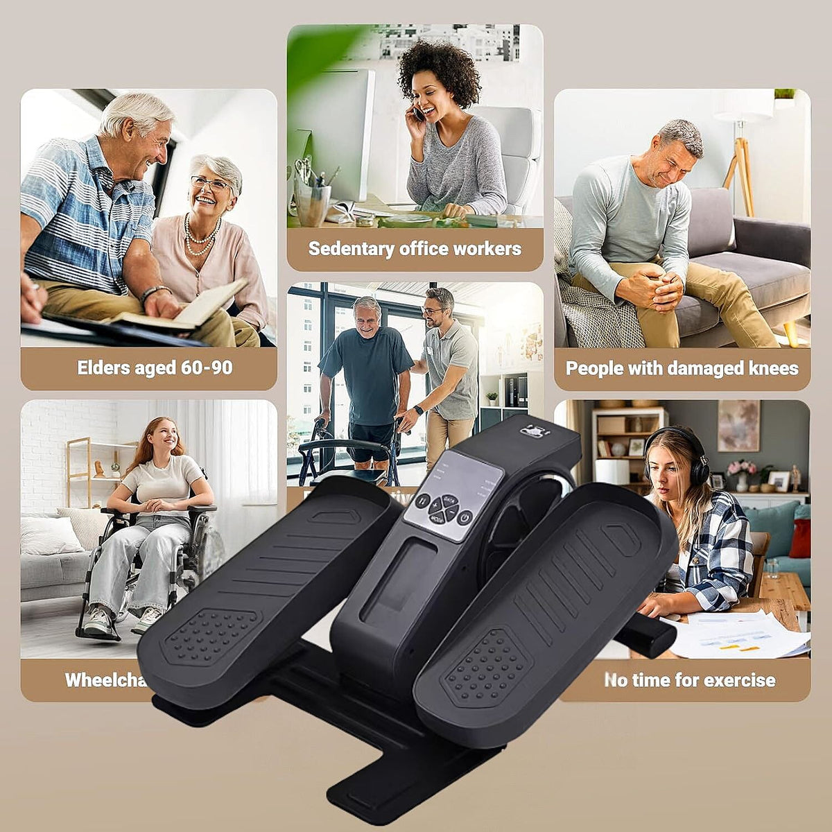 Mini rower eliptyczny elektryczny do nóg – ćwiczenia na siedząco w domu