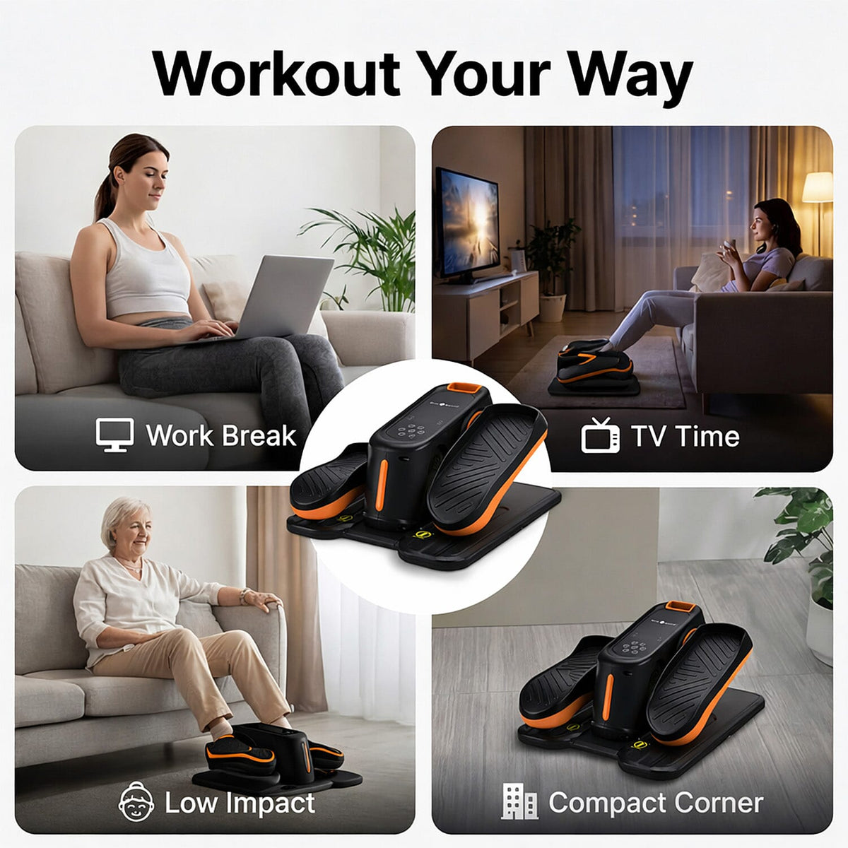 Mini rower eliptyczny elektryczny do nóg – ćwiczenia na siedząco w domu