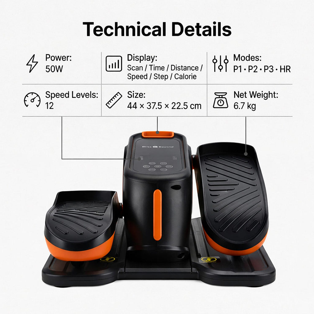 Mini rower eliptyczny elektryczny do nóg – ćwiczenia na siedząco w domu