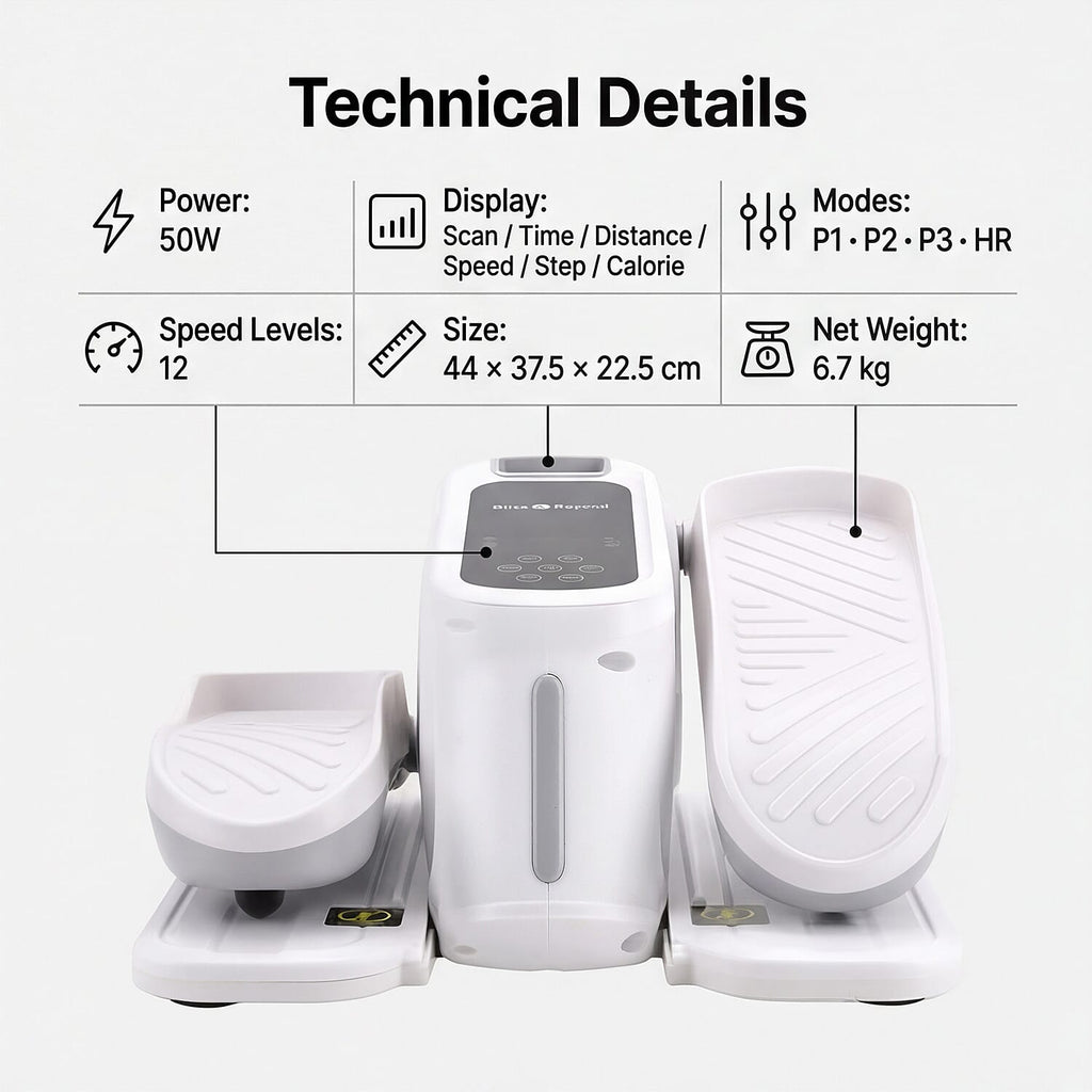 Mini rower eliptyczny elektryczny do nóg – ćwiczenia na siedząco w domu