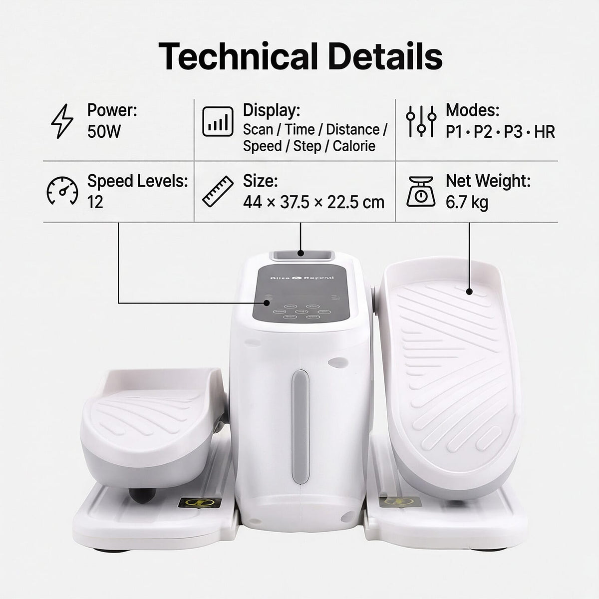 Mini rower eliptyczny elektryczny do nóg – ćwiczenia na siedząco w domu