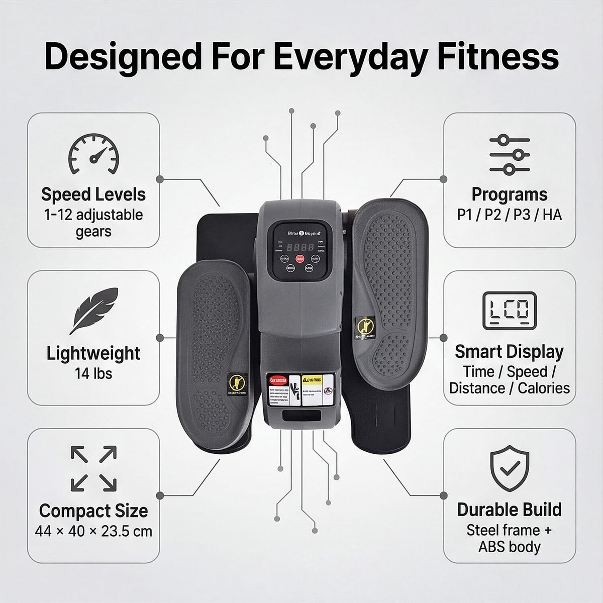 Mini rower eliptyczny elektryczny do nóg – ćwiczenia na siedząco w domu