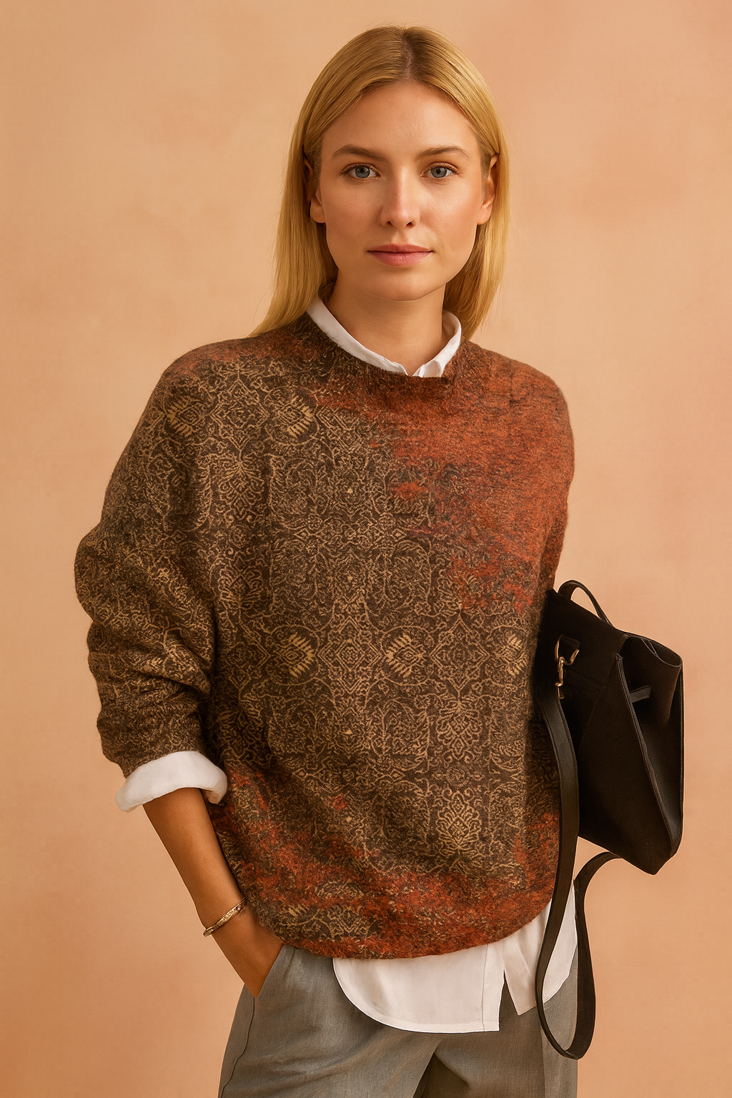Nadia | Sweter z artystycznym nadrukiem