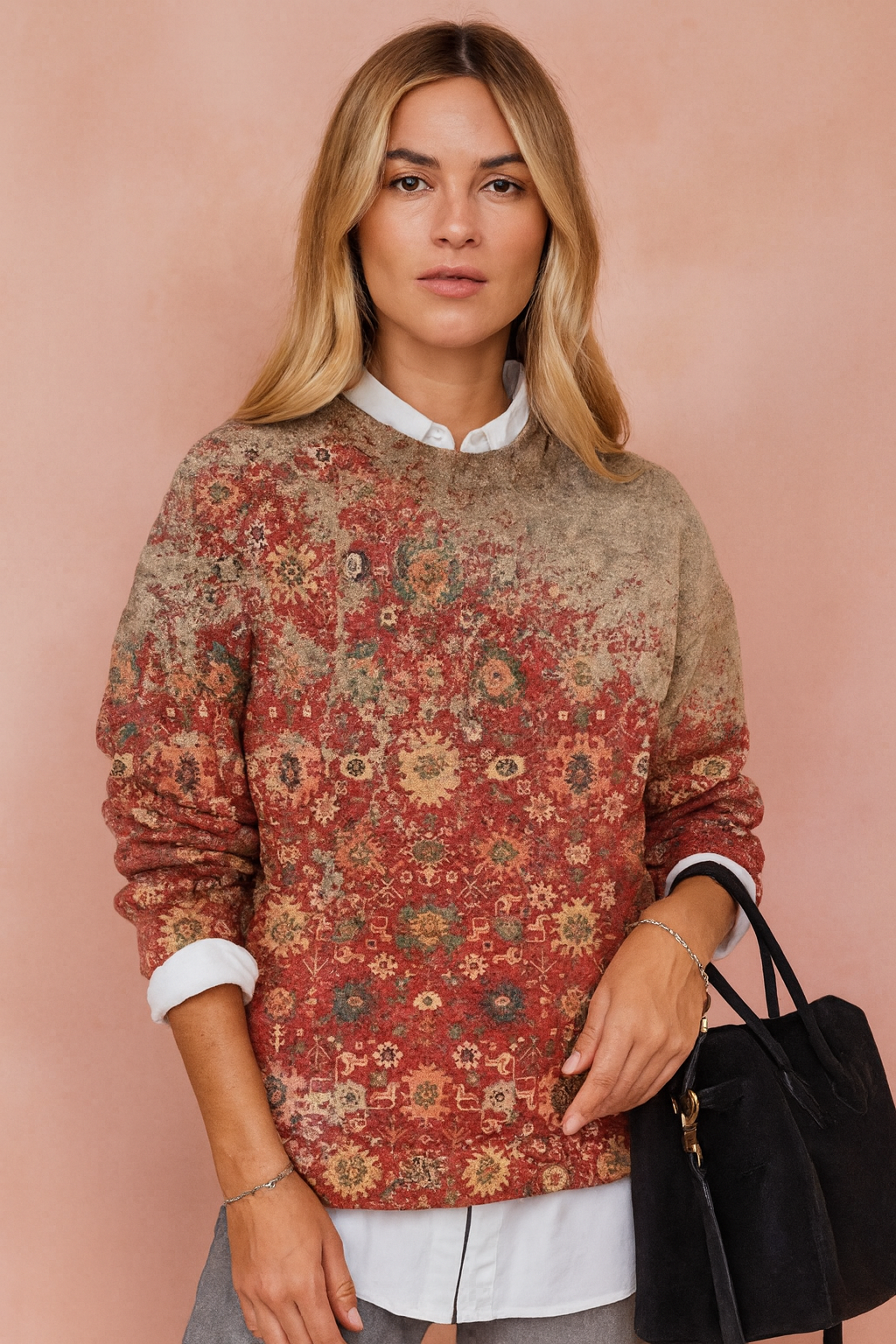 Nadia | Sweter z artystycznym nadrukiem