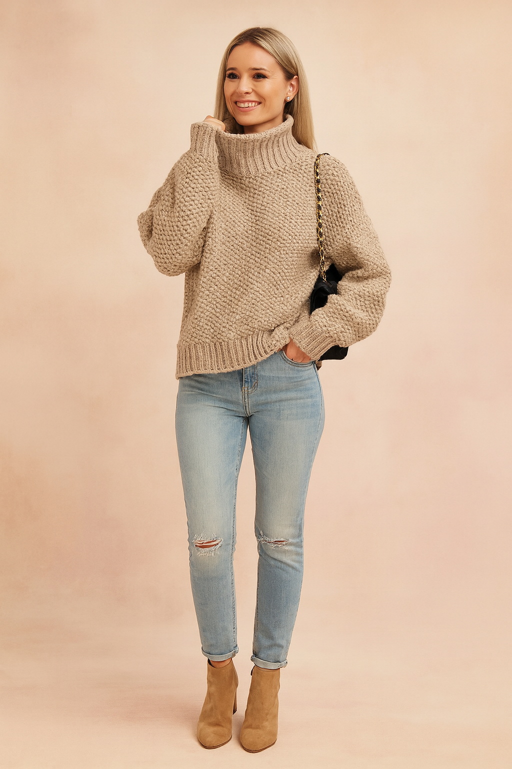 Natalia | Oversize sweter z golfem