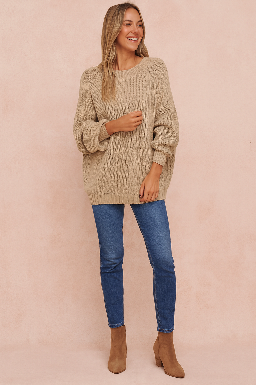 Natalia | Sweter oversize z okrągłym dekoltem