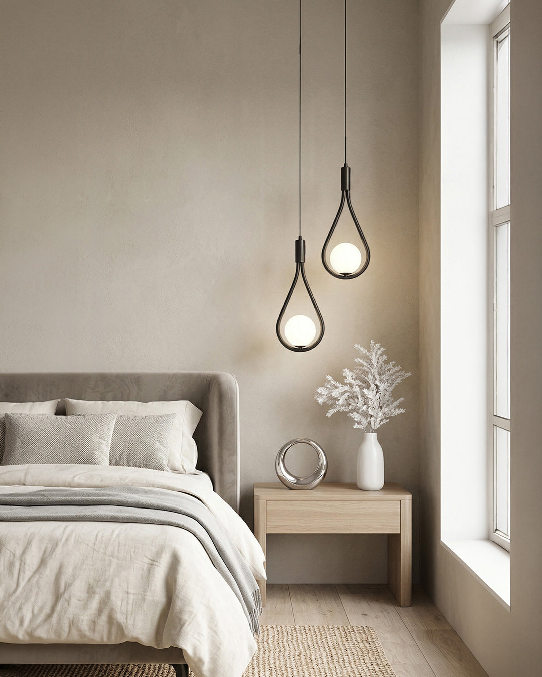 Nordycka lampa wisząca Drop w kształcie kropli ze szkła – minimalistyczne oświetlenie do jadalni i wyspy kuchennej