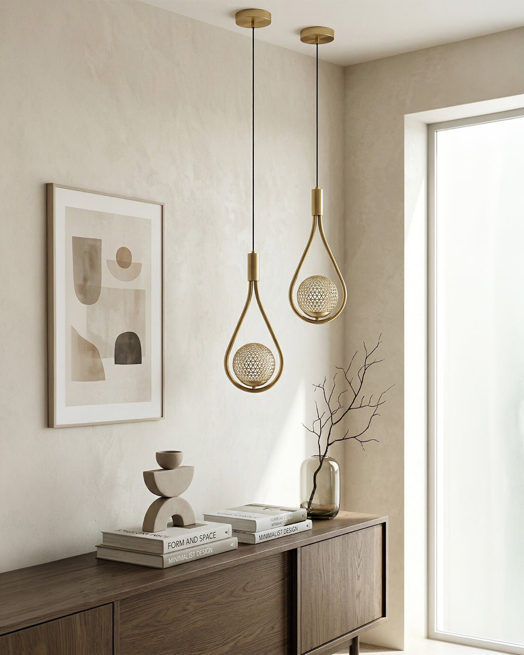 Nordycka lampa wisząca Drop w kształcie kropli ze szkła – minimalistyczne oświetlenie do jadalni i wyspy kuchennej