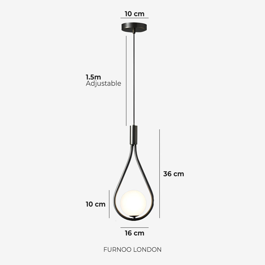 Nordycka lampa wisząca Drop w kształcie kropli ze szkła – minimalistyczne oświetlenie do jadalni i wyspy kuchennej