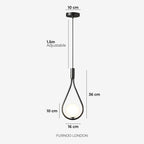 Nordycka lampa wisząca Drop w kształcie kropli ze szkła – minimalistyczne oświetlenie do jadalni i wyspy kuchennej