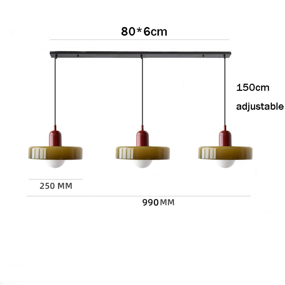 Nowoczesna Lampa Sufitowa z 3 Kloszami – Regulowana Wysokość