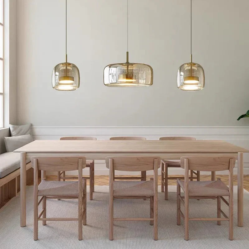 Nowoczesna Minimalistyczna Lampa Wisząca ze Szkła Oświetlenie Sufitowe