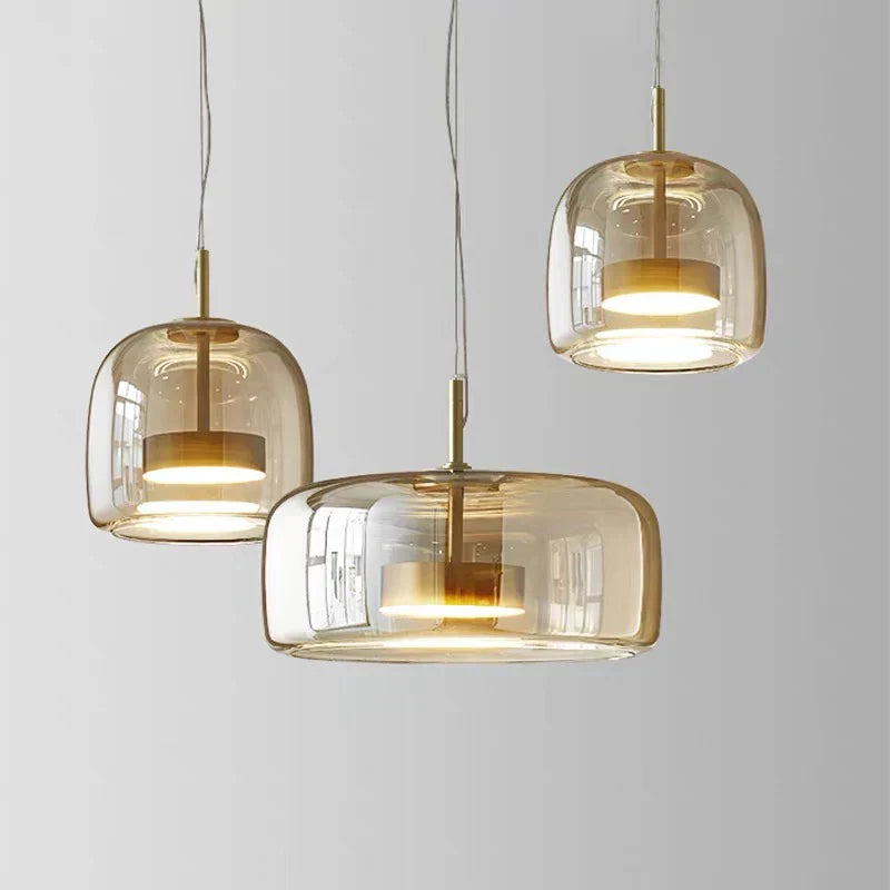 Nowoczesna Minimalistyczna Lampa Wisząca ze Szkła Oświetlenie Sufitowe