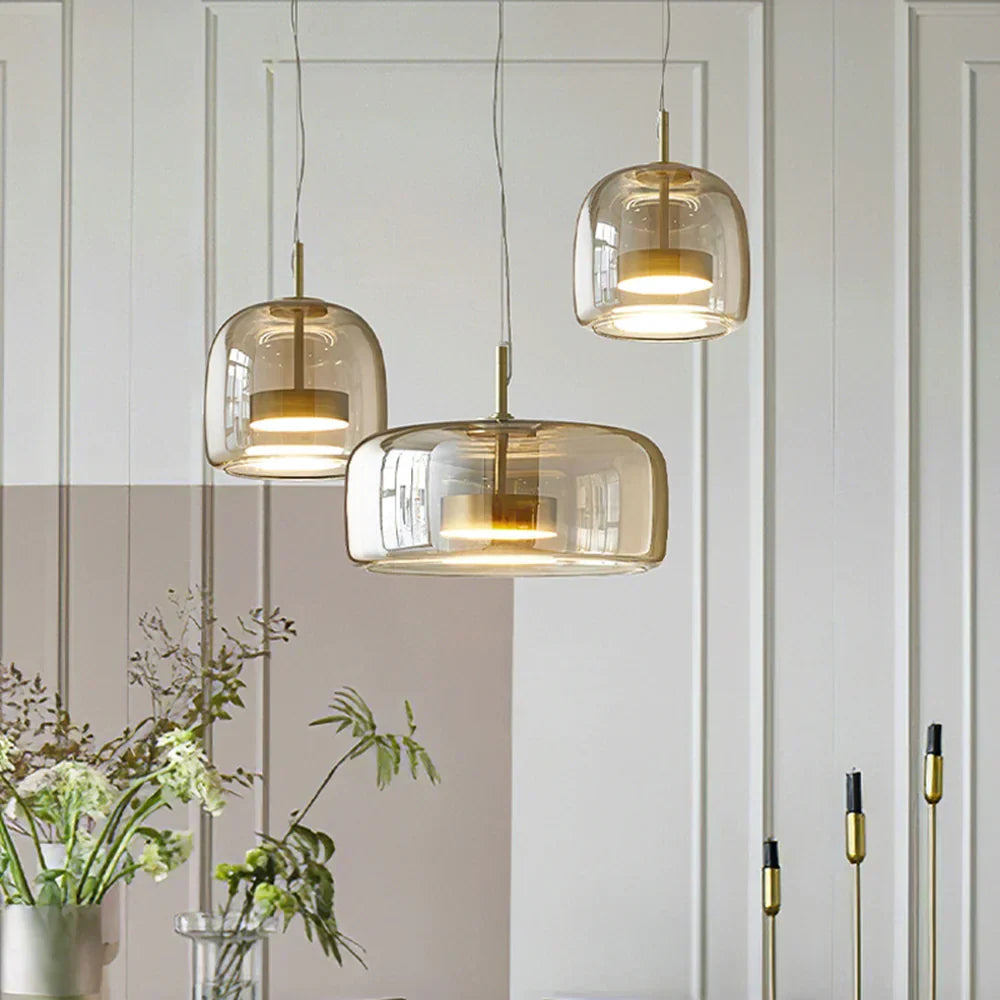Nowoczesna Minimalistyczna Lampa Wisząca ze Szkła Oświetlenie Sufitowe